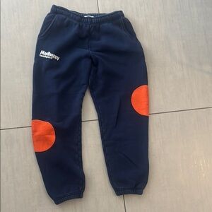 MadHappy  Navy Sweatpants with Orange Patches